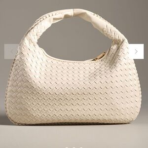 Urban Expressions Adela Woven Hobo handBag ivory or chocolate brown purse Vegan